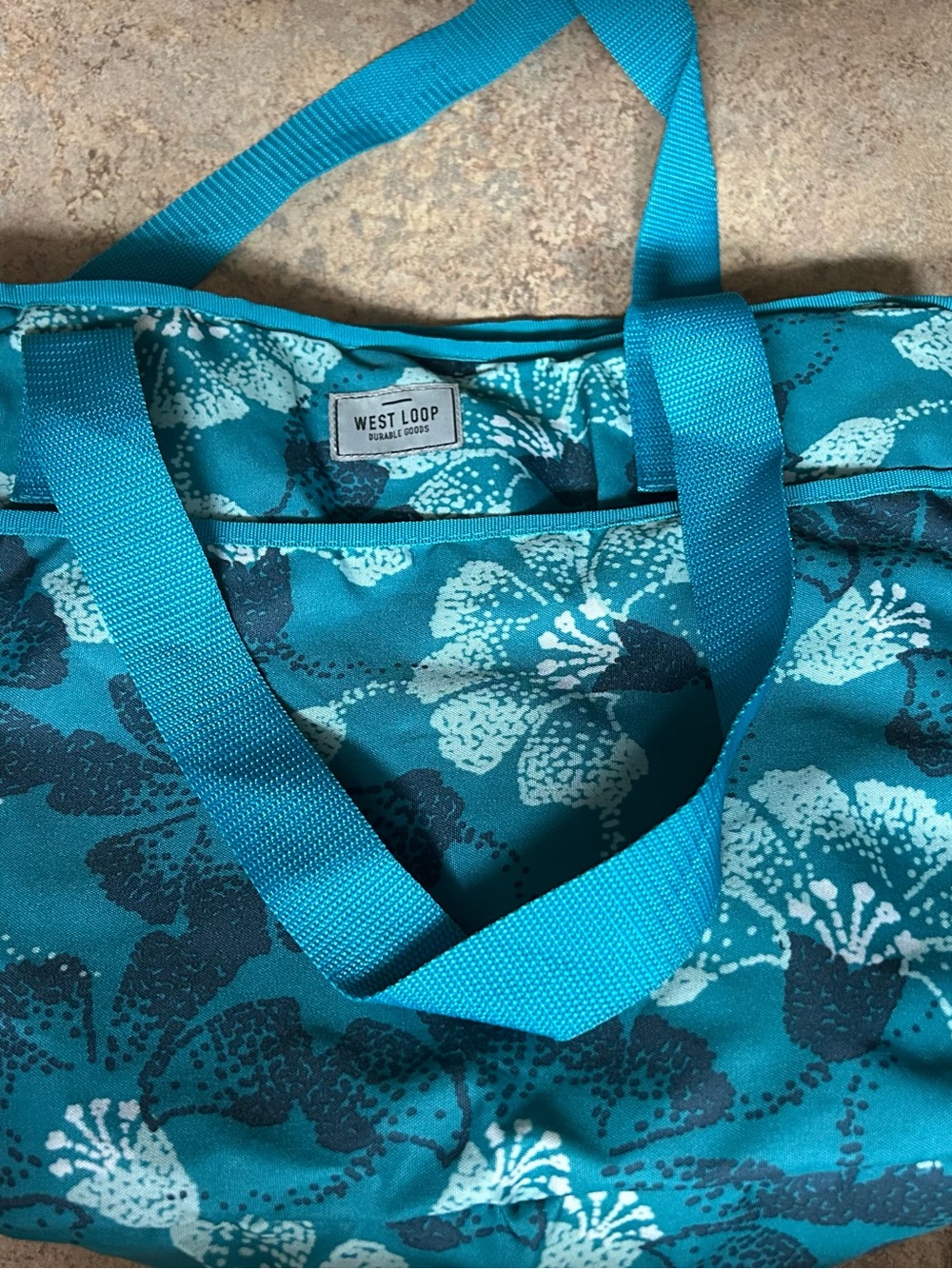 West Loop Teal Floral insulated Bag